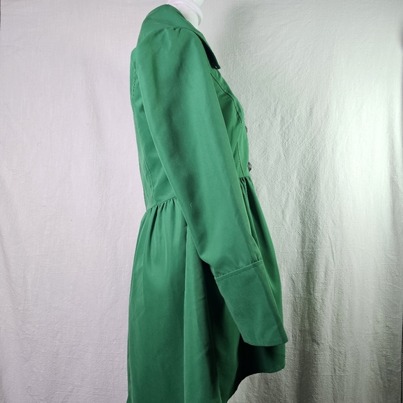 NWT She Reigns Womens Rain Coat Sz S Green Water Repellant Hi Low USA - Picture 3 of 16